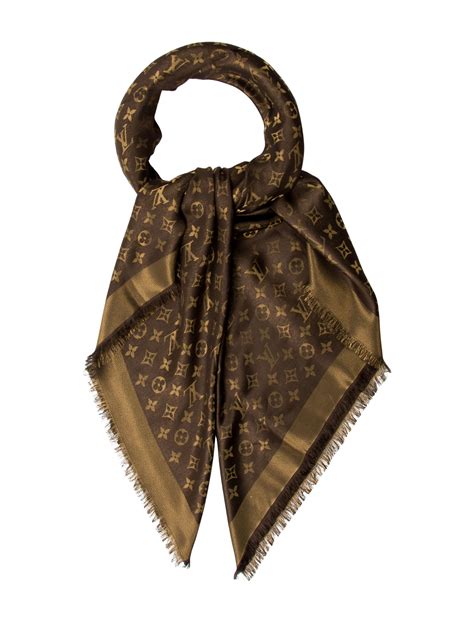 louis vuitton monogram shine shawl gold